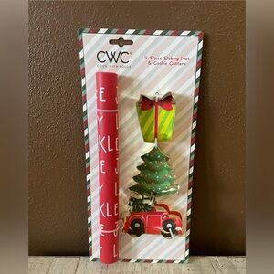 CWC Red Baking Mat and Cookie Cutters Set
